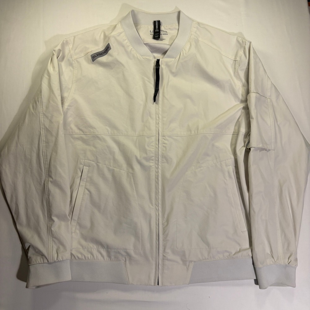 Luka Legends Mens Large Cream Nylon Stretch Bomber Jacket Zip